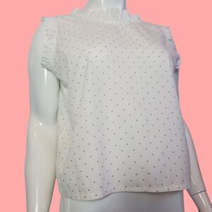 Vintage White & Grey Polkadot Tank